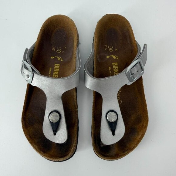 birkenstock-kids Other - Birkenstock Gizeh Kids Toddler Sandals Thongs Flip Flops Shoes Silver Sz 12
